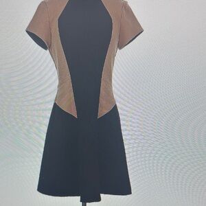 Rebecca Taylor Black and Tan Mini Dress